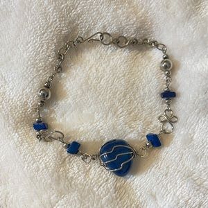 SILVER & BLUE GEMSTONE BRACELET